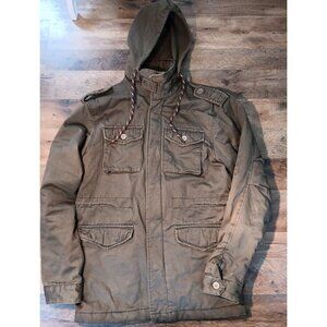 Abercrombie and Fitch Sentinel Jacket Mens X S Green Utility Military Y2K Hoodie